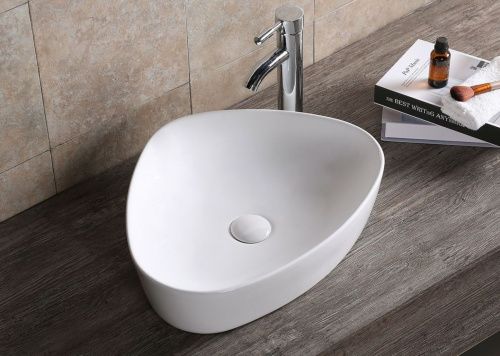 Раковина из сантехнического фарфора Cerutti SPA CR0089 50х40 накладная цвет белый без отверстий под смеситель