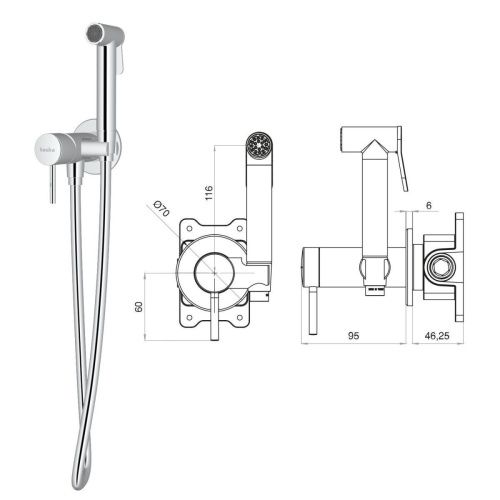 Гигиенический душ Teska PULITO BTK6804 черный - фото 2