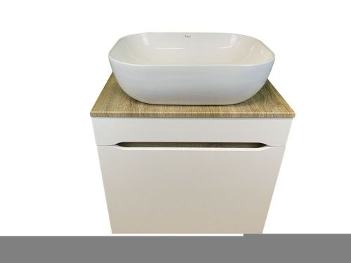 Тумба с раковиной Sintesi STL.W7018_SIN-LVB-APP-403 60х60 подвесная цвет белый - фото 4