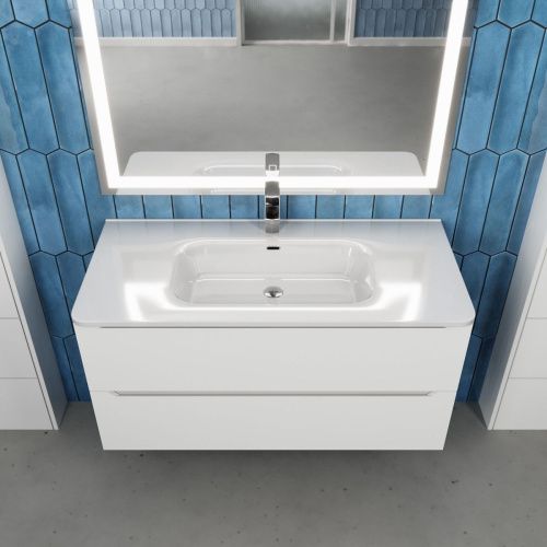 Раковина керамическая Uperwood Monica RMonica100wg 100х50 полувстраиваемая цвет белый - фото 4