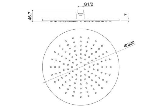 Верхний душ Aquatek AQ2079MB 30х30 черный - фото 4