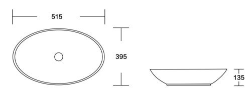 Раковина из сантехнического фарфора Milleau NUAGE MU0019-GW 50х40 накладная цвет белый без отверстий под смеситель - фото 2