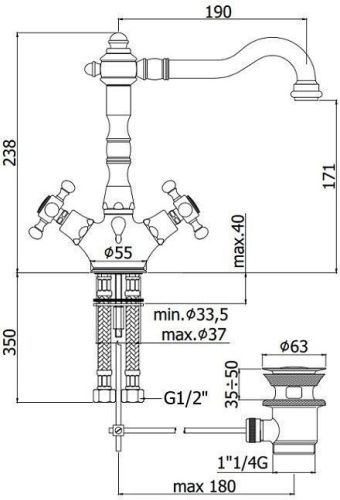 Смеситель Paffoni Belinda FBLV075CR на раковину хром - фото 3