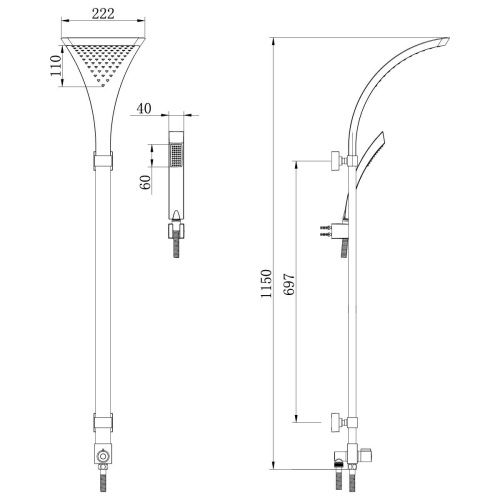Душевой гарнитур LeMark  LM8807C настенный хром - фото 2