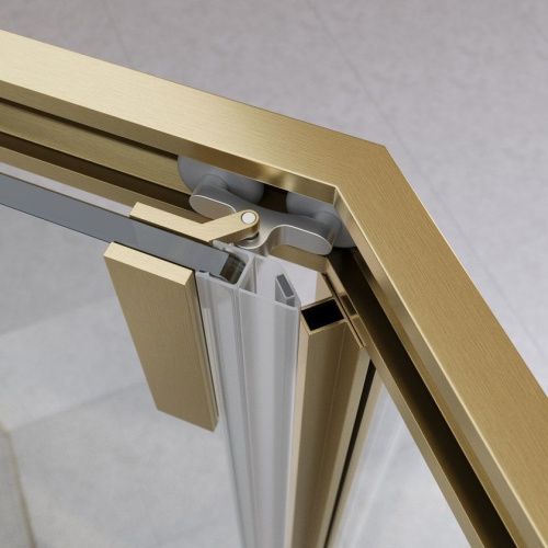 Душевой уголок Cezares RELAX 304 RELAX-304-P-1-100-C-BORO 100х100 стекло прозрачное профиль золото без поддона - фото 2