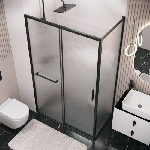 Душевая перегородка Grossman Style 200.K33.05.70.21.02 70х195 стекло текстурное профиль черный - фото 5