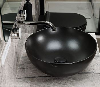 Раковина из сантехнического фаянса Hatria HAPPY HOUR A0Y1VF02 40х40 накладная цвет черный