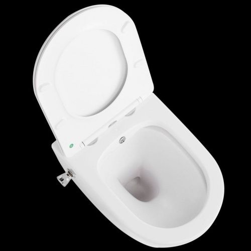 Унитаз подвесной CeramaLux 2196-BD белый с сиденьем микролифт каскадный смыв - фото 2