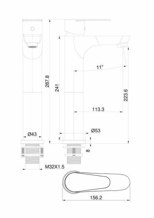 Смеситель для раковины Wonzon & Woghand Alfa WW-A40232-MW на столешницу белый
