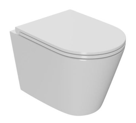 Унитаз подвесной Sintesi SIN-TS-SLR-182 белый безободковый с сиденьем микролифт душевой смыв