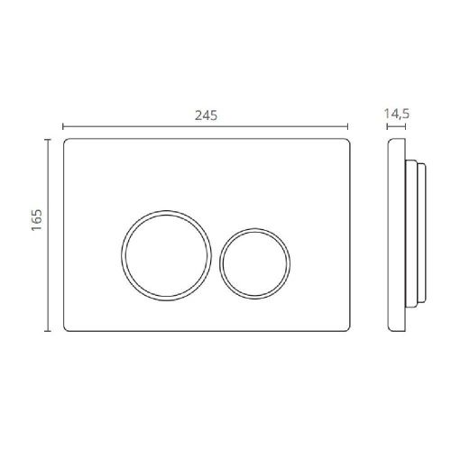 Клавиша смыва механическая Ctesi Round BK0202122 цвет черный - фото 2