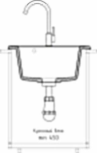 Кухонная мойка Granfest Quarz 08 серый 50х50 цвет серый поверхность матовая - фото 4
