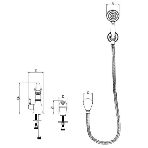 Смеситель LeMark Villa LM4847C на борт ванны хром - фото 3