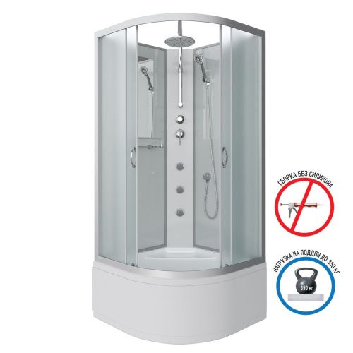 Душевая кабина Niagara Classic 23091424BKTG 100х100 четверть круга без крыши ориентация универсальная - фото 2