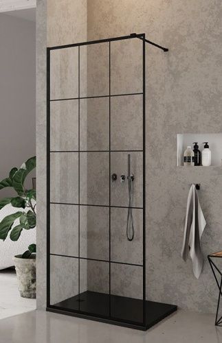 Душевой уголок Cerutti SPA MUZA T80 100х80 стекло с рисунком профиль черный без поддона - фото 4