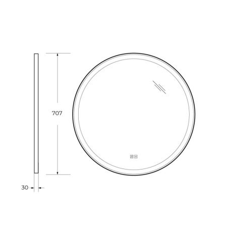 Зеркало с подсветкой Cezares CADRO CZR-SPC-CADRO-700-LED-TCH-WARM 70х70 подвесное