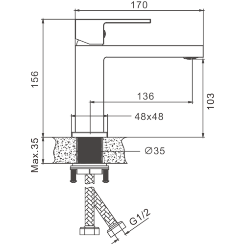 Смеситель BELZ B10613 на раковину хром - фото 2