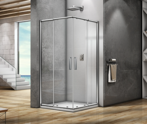 Душевой уголок Good Door SPIRIT СП00022 100х100 стекло прозрачное профиль хром без поддона - фото 5