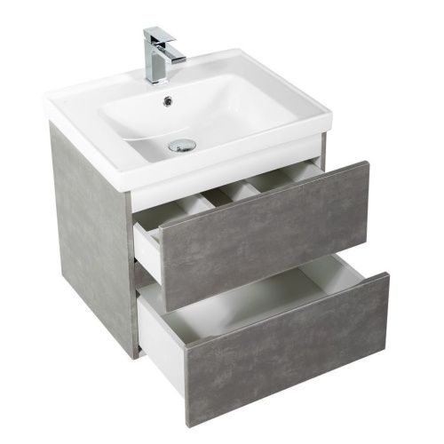 Тумба под раковину Art&Max TECHNO AM-Techno-600-2C-SO-FC305 60х50 подвесная цвет серый - фото 4