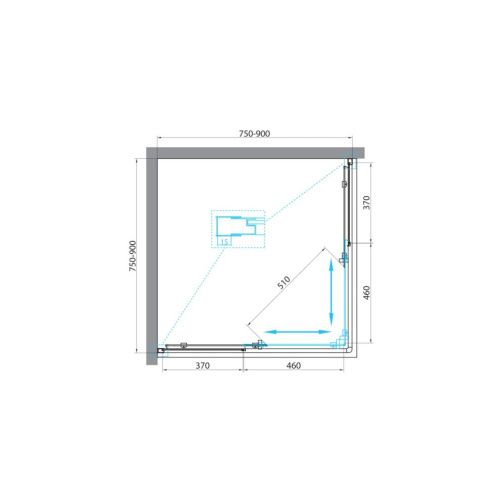 Душевой уголок BelBagno UNIQUE UNIQUE-A-2-75/90-P-Cr 75х75 стекло рифленое профиль хром без поддона - фото 2