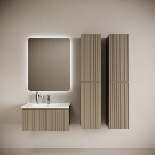 Тумба под раковину Sancos CODE CD80GB 80х50 подвесная цвет бежевый/серый - фото 4