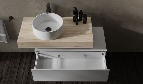 Тумба под раковину Jorno MODULARE Mdlr.01.60/P/A/JR 60х50 подвесная цвет черный - фото 3