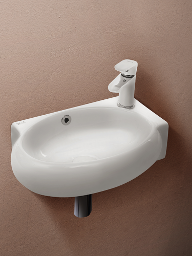 Раковина из сантехнического фаянса WeltWasser WW SK 10000003875 40х30 подвесная цвет белый 1 отверстие под смеситель - фото 2