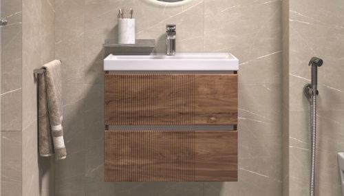 Тумба под раковину Velvex Mondi 359 акация темная 60х40 подвесная цвет коричневый - фото 2