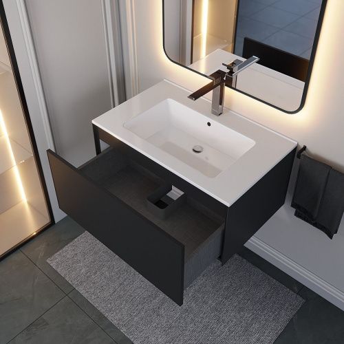 Тумба с раковиной Uperwood Parma Premium 39330205464 80х50 цвет черный - фото 3