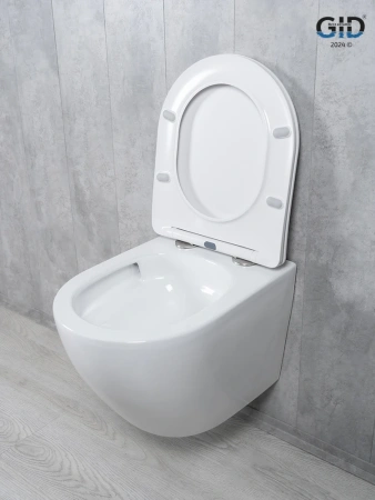Унитаз подвесной Gid Tornado 62258Y белый с сиденьем микролифт безободковый смыв торнадо