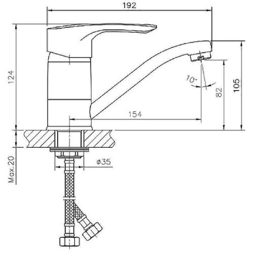 Смеситель Haiba HB66 HB4566-2 на раковину хром - фото 2