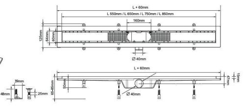 Душевой лоток Milleau Multi* 2 в 1 M850MB 85х15 черный - фото 3