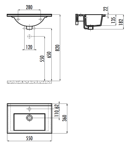 Раковина из сантехнического фарфора Creavit Su SU055-00CB00E-0000 60х40 накладная цвет белый - фото 2