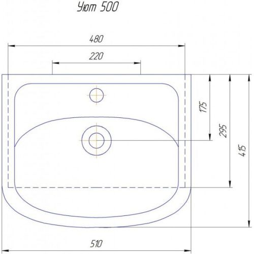 Раковина из сантехнического фаянса СанТа Уют50 50х40 накладная цвет белый - фото 2