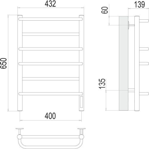Полотенцесушитель электрический Terminus 4670078531261 45х65 хром - фото 3