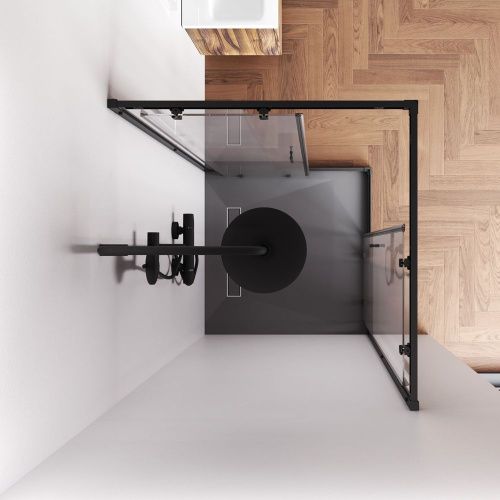 Душевой уголок Am.Pm Gem W90G-403-9090BT 90х90 стекло прозрачное профиль черный без поддона - фото 4