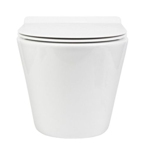 Унитаз подвесной Bond Oval F03-10 белый с сиденьем микролифт безободковый душевой смыв - фото 3