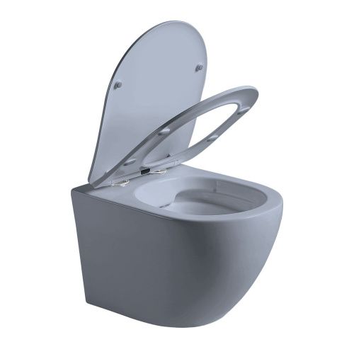 Унитаз подвесной Vincea Globo VT1-14SMO голубой с сиденьем микролифт безободковый душевой смыв - фото 3
