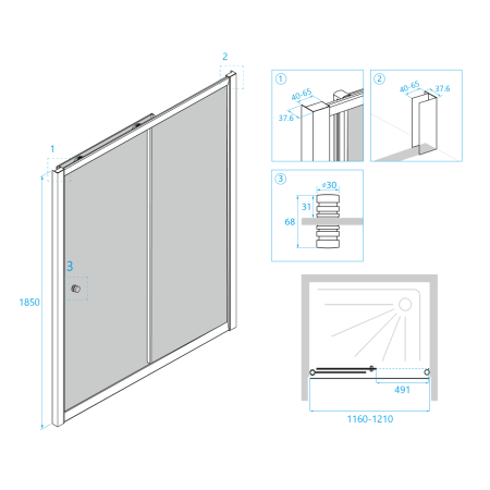 Душевая дверь RGW Classic 04091212-11 120х185 стекло прозрачное профиль хром
