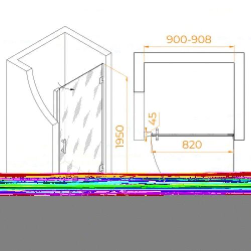 Душевая дверь RGW Hotel 350601109-14 90х195 стекло прозрачное профиль черный - фото 5