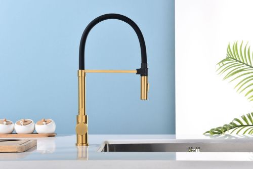 Смеситель для кухни Paulmark HALT Ha214021-BG на мойку золото - фото 2