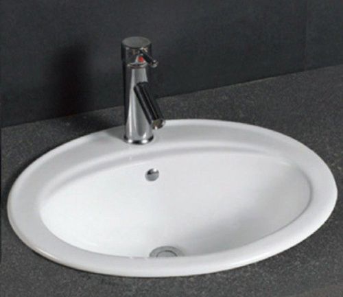 Раковина из сантехнического фаянса CeramaLux 9413 60х50 встраиваемая цвет белый 1 отверстие под смеситель - фото 4