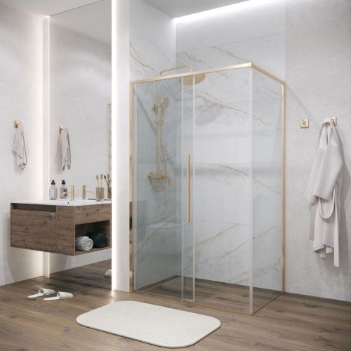 Душевой уголок Grossman Galaxy 120.K33.01.1490.32.00 140х90 стекло прозрачное профиль золото без поддона - фото 5