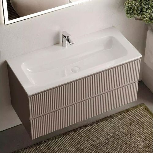 Тумба под раковину Sancos SNOB R SNR100SM 100х40 подвесная цвет бежевый - фото 2