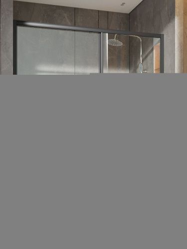 Душевая дверь Orange E02-150TB 150х190 стекло прозрачное профиль черный - фото 3