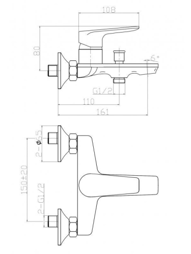 Смеситель для ванны WeltWasser 10000001996 настенный хром - фото 2