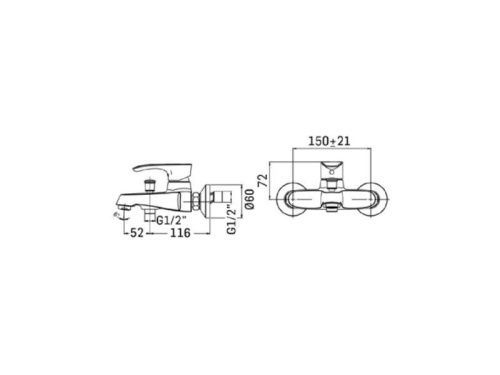 Смеситель для ванны Mamoli Smile 1352FB680021 настенный хром - фото 2