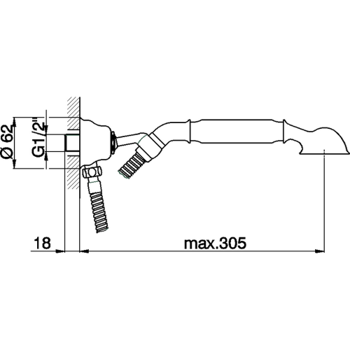 Душевой гарнитур Cisal Arcana Toscana TS00304024 Акция настенный золото - фото 2