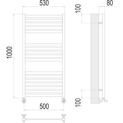Полотенцесушитель водяной Terminus 4670078530875 55х100 хром - фото 3