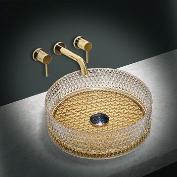 Раковина стеклянная Vincea VBS-5GL04 40х40 накладная цвет прозрачный без отверстий под смеситель